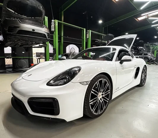 Porsche Cayman GT4 after detailing in Abu Dhabi